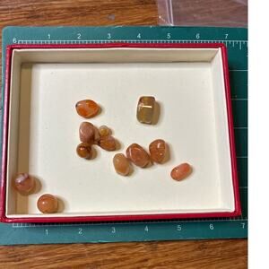 Lot of 9 Polished Carnelian Agate Tumbled Stones 1.6 oz
